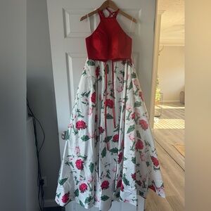 2 Cute Floral Dress with Red and Green Accents
